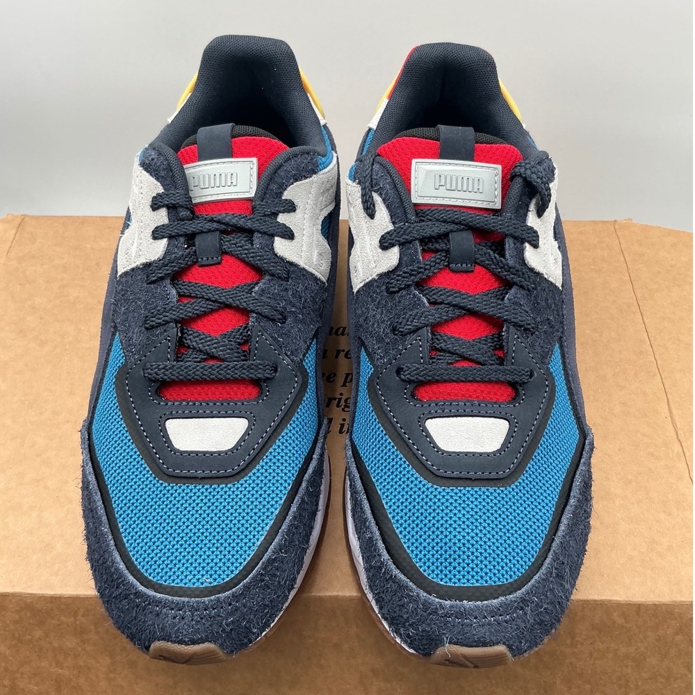 Puma Mirage Sport Remix Mens Sneakers Blue Red Yellow Navy Suede 381051-01